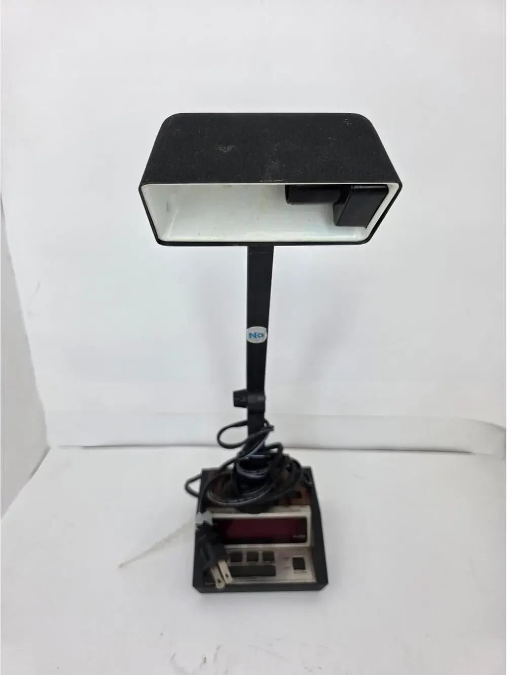 Vintage Spartus Alarm Clock Desk Lamp Digital Woodgrain Works